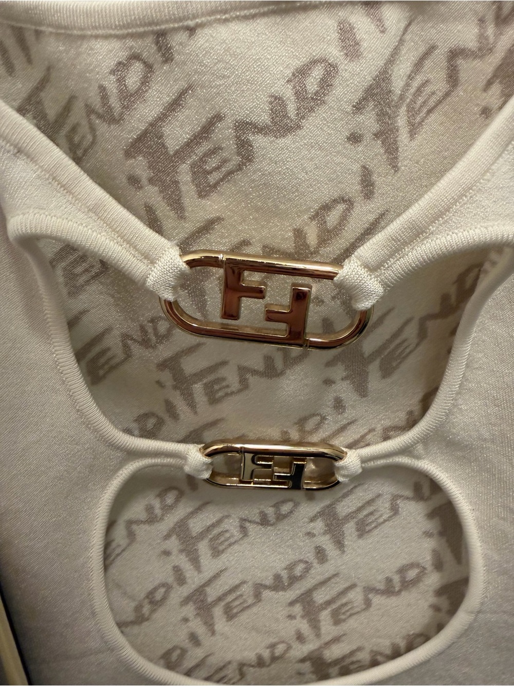 Fendi Cream Spaghetti Strap Mini Dress - Picture 3 of 5